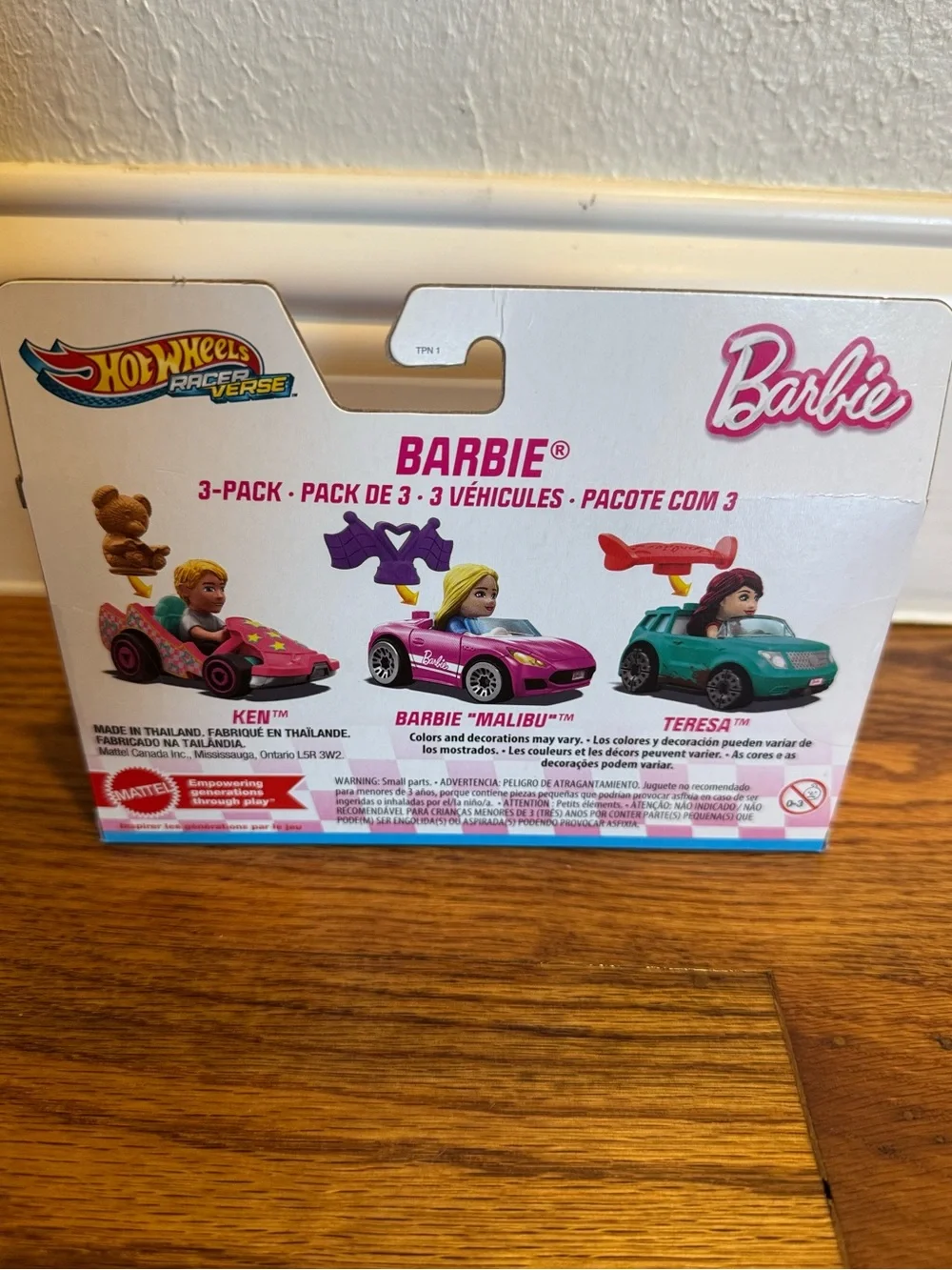 NWT 2025 Hot Wheels Barbie Racerverse cars - Ken, Barbie Malibu, and Teresa